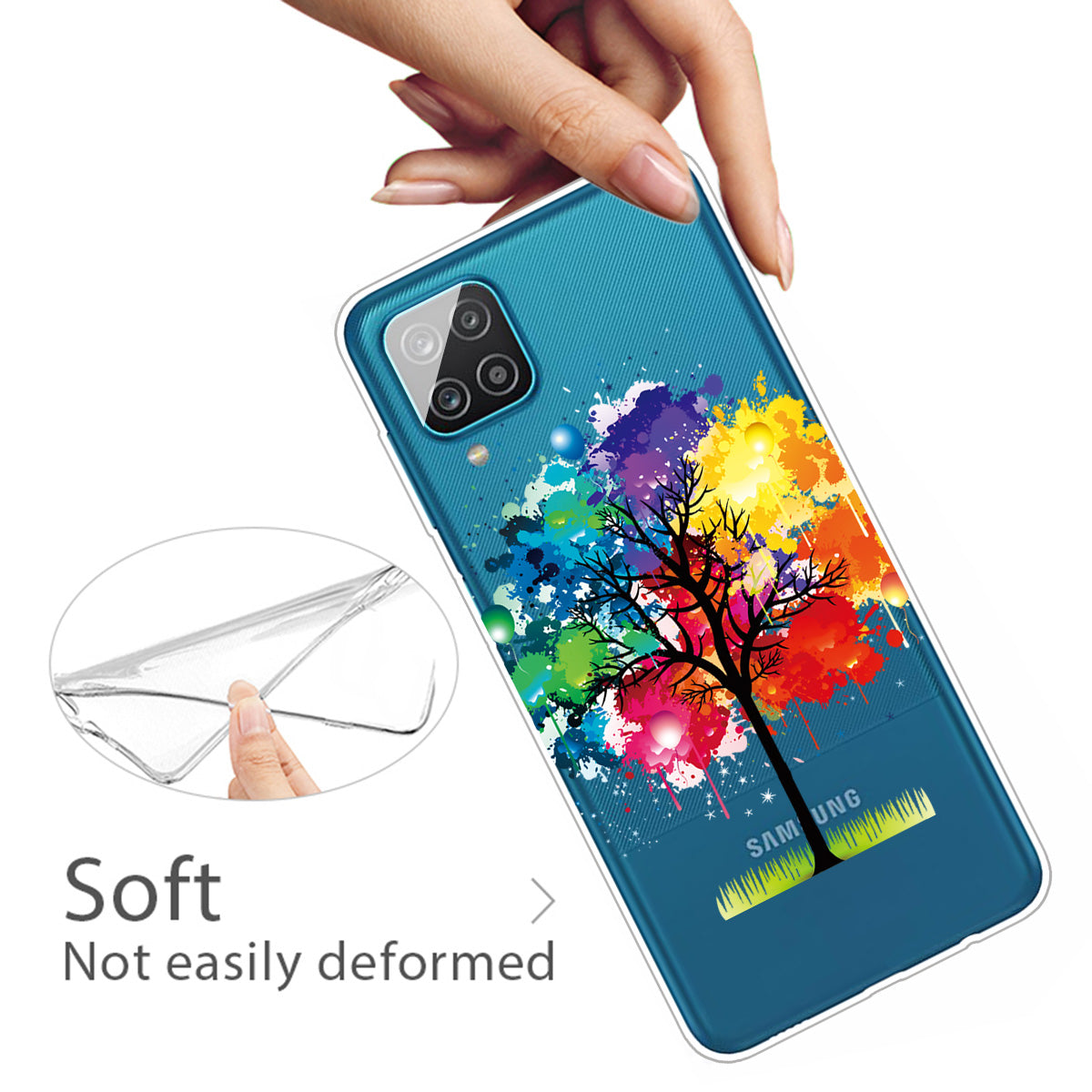 For Samsung Galaxy A12 Pattern Printing TPU Phone Protective Cover