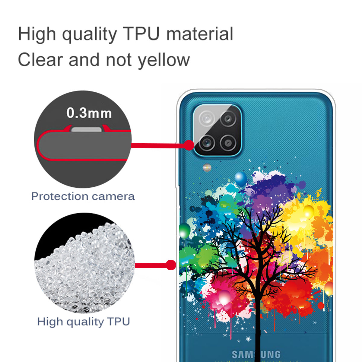 For Samsung Galaxy A12 Pattern Printing TPU Phone Protective Cover