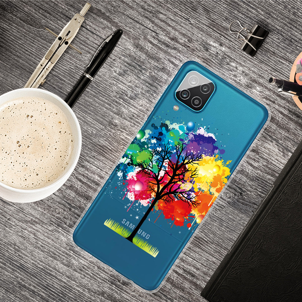For Samsung Galaxy A12 Pattern Printing TPU Phone Protective Cover