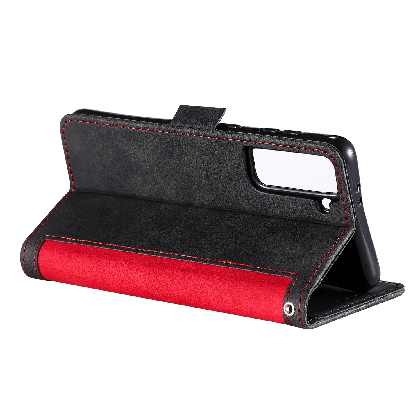 Retro Style Splicing Leather Cover for Samsung Galaxy S21 4G/5G Wallet Case