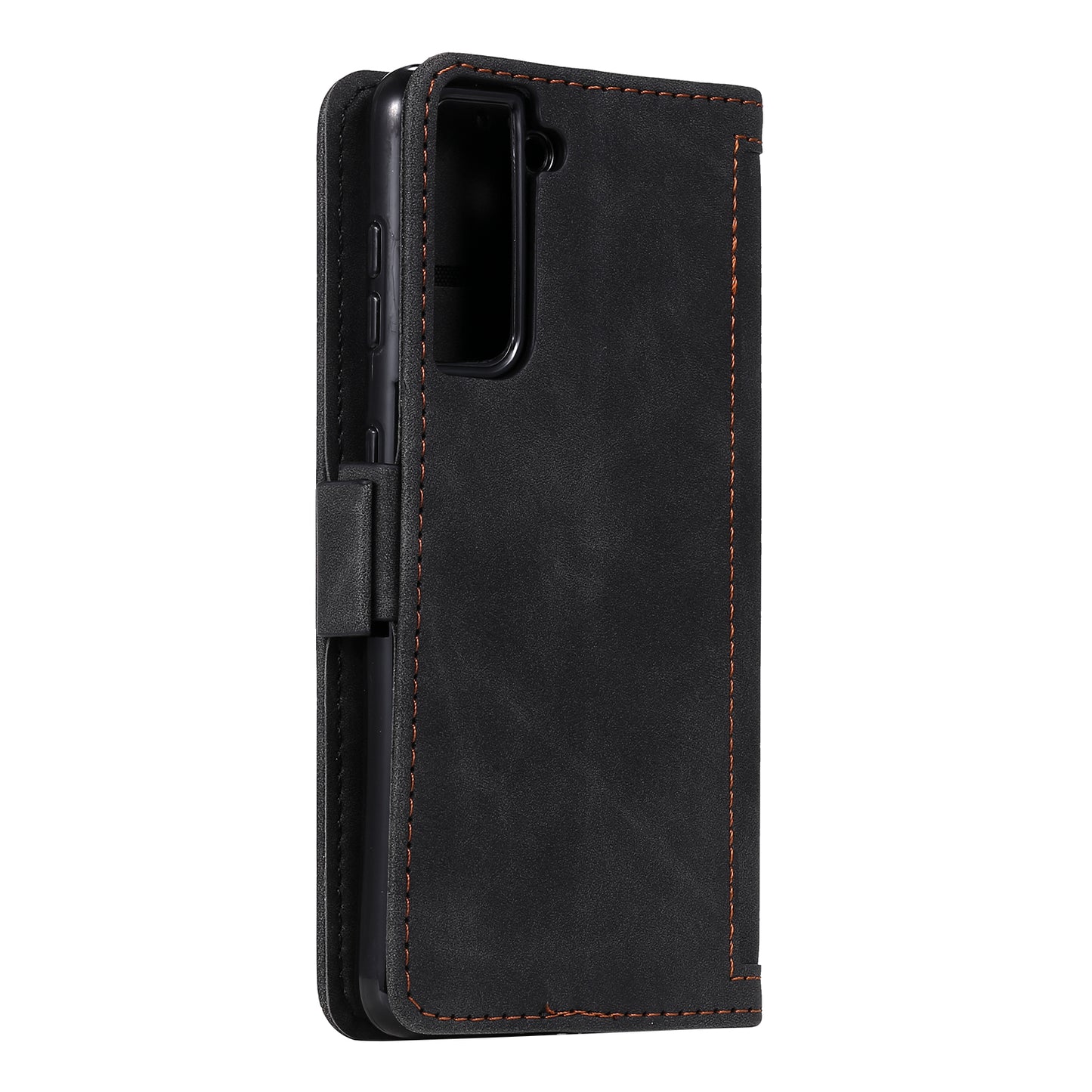 Retro Style Splicing Leather Cover for Samsung Galaxy S21 4G/5G Wallet Case