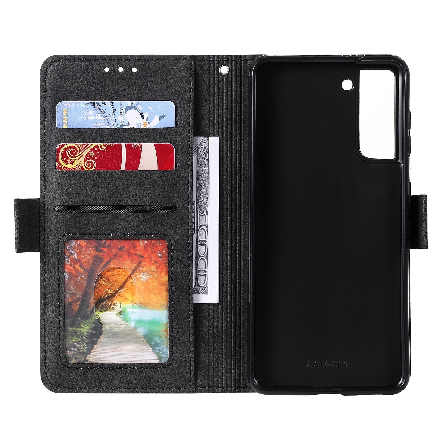 Retro Style Splicing Leather Cover for Samsung Galaxy S21 4G/5G Wallet Case