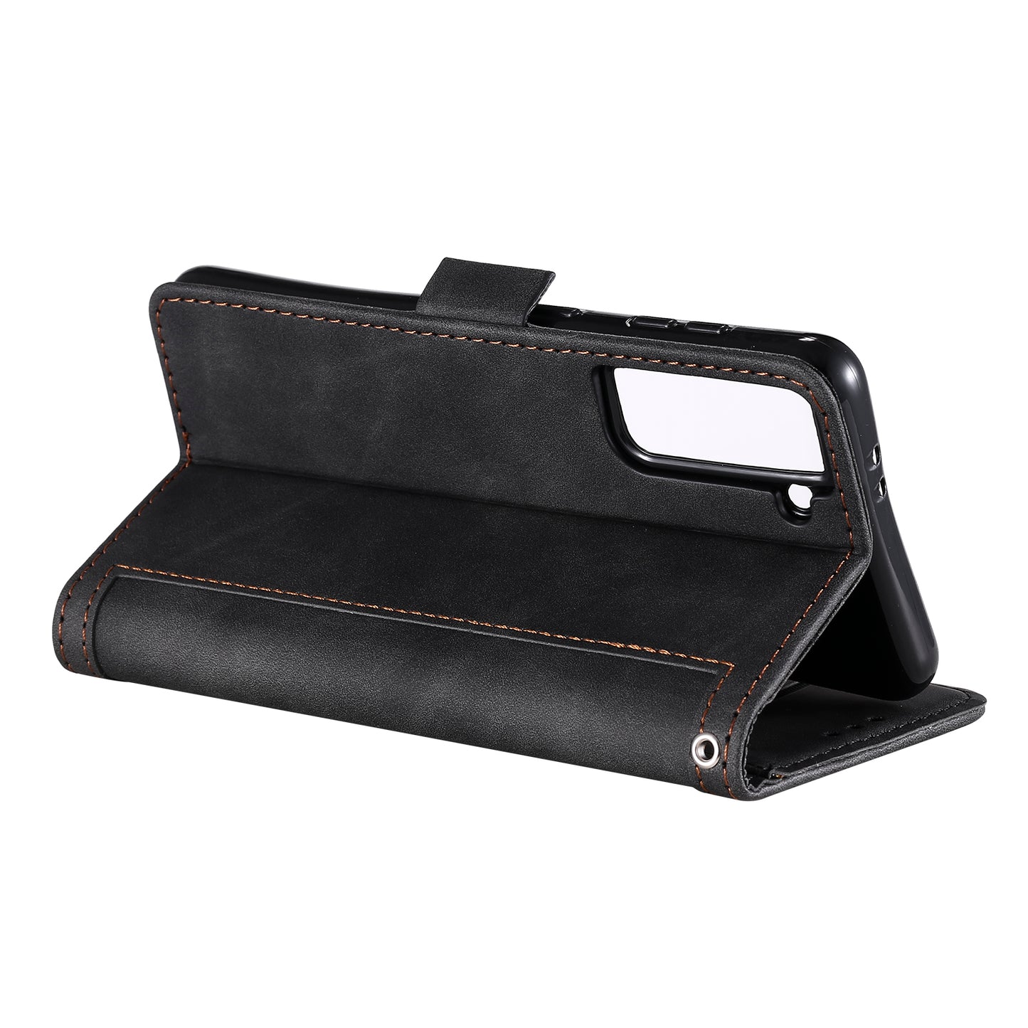 Retro Style Splicing Leather Cover for Samsung Galaxy S21 4G/5G Wallet Case