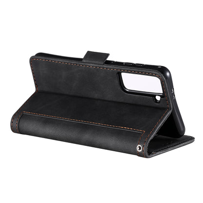 Retro Style Splicing Leather Cover for Samsung Galaxy S21 4G/5G Wallet Case