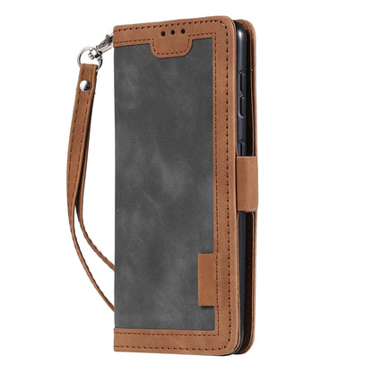 Retro Style Splicing Leather Cover for Samsung Galaxy S21 4G/5G Wallet Case