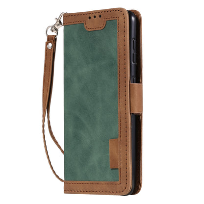Retro Style Splicing Leather Cover for Samsung Galaxy S21 4G/5G Wallet Case