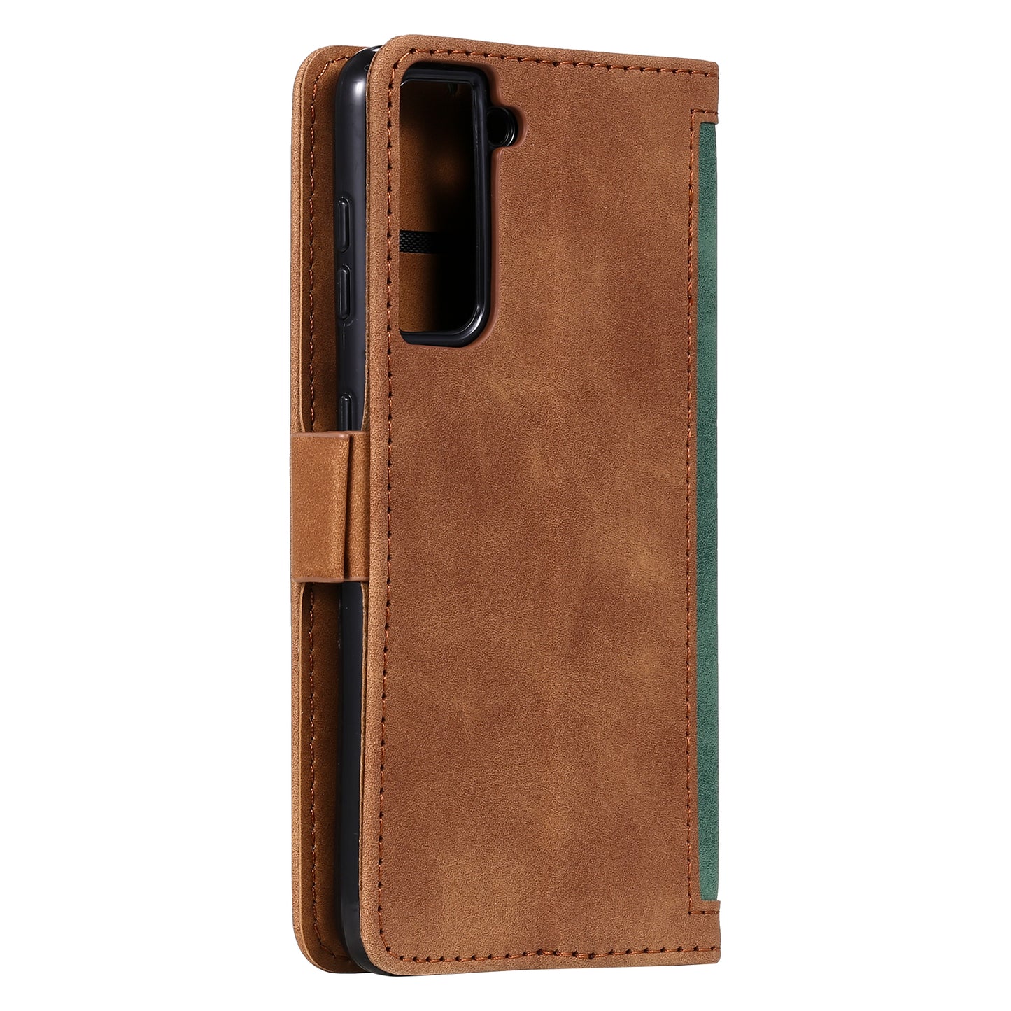 Retro Style Splicing Leather Cover for Samsung Galaxy S21 4G/5G Wallet Case