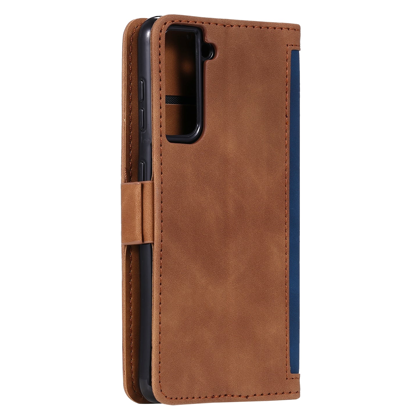 Retro Style Splicing Leather Cover for Samsung Galaxy S21 4G/5G Wallet Case