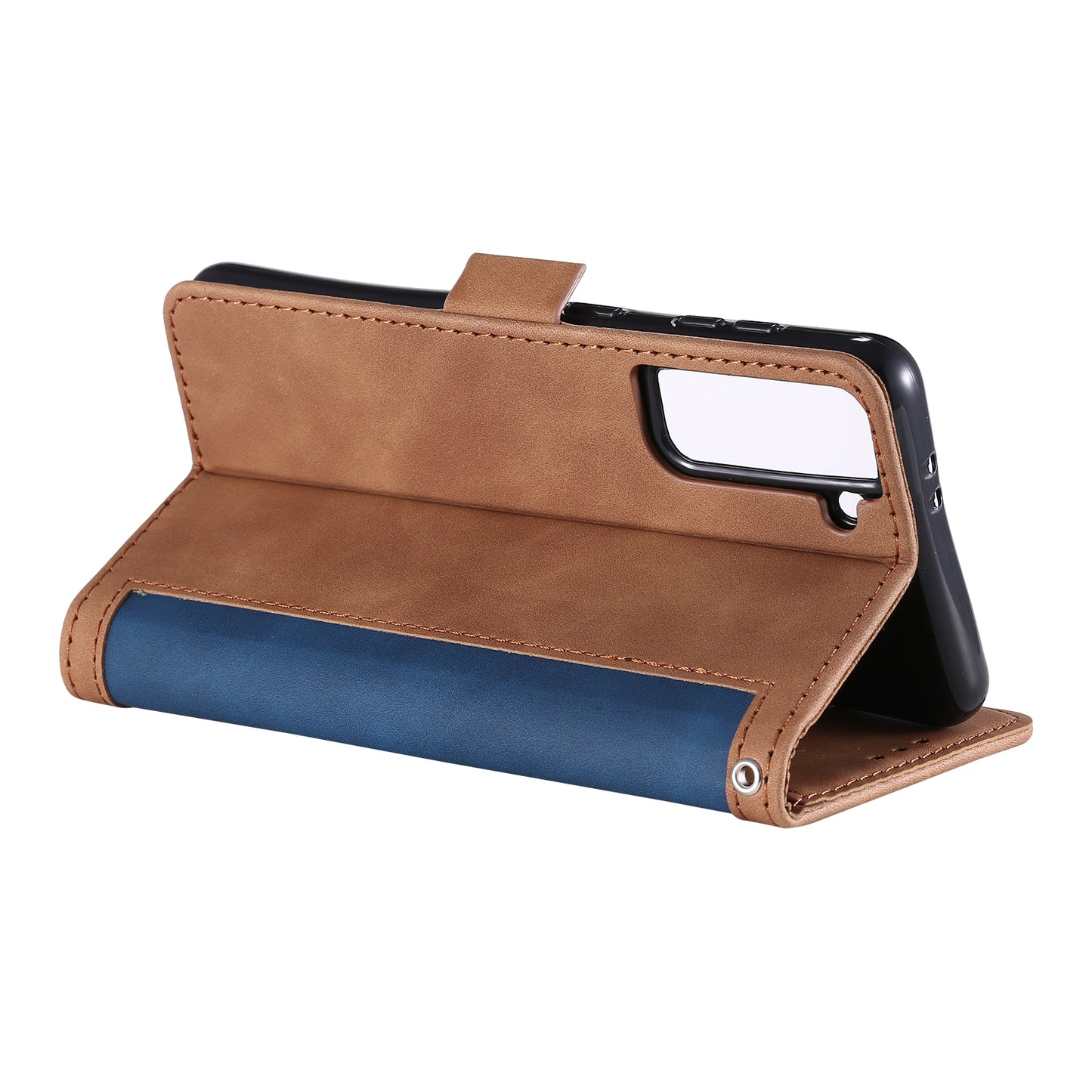 Retro Style Splicing Leather Cover for Samsung Galaxy S21 4G/5G Wallet Case