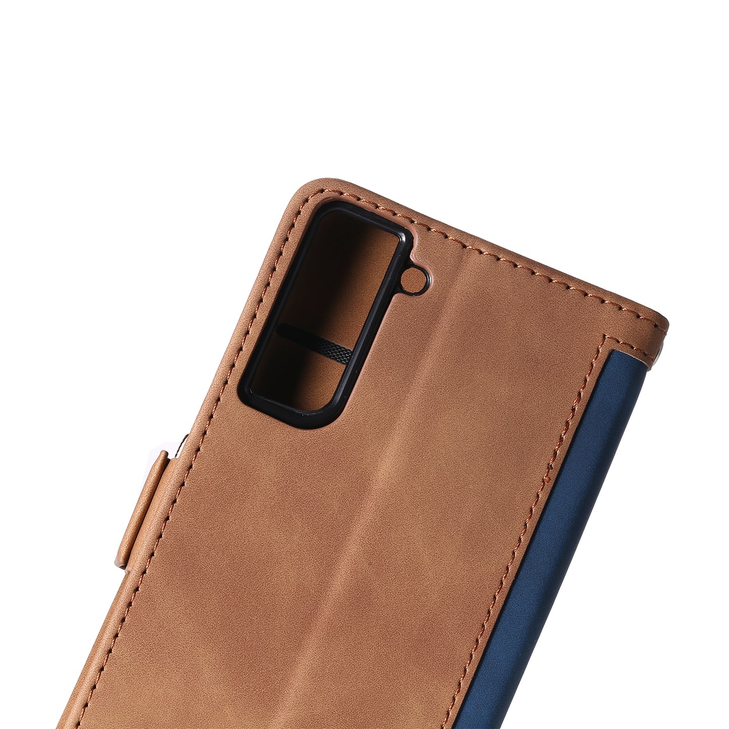Retro Style Splicing Leather Cover for Samsung Galaxy S21 4G/5G Wallet Case