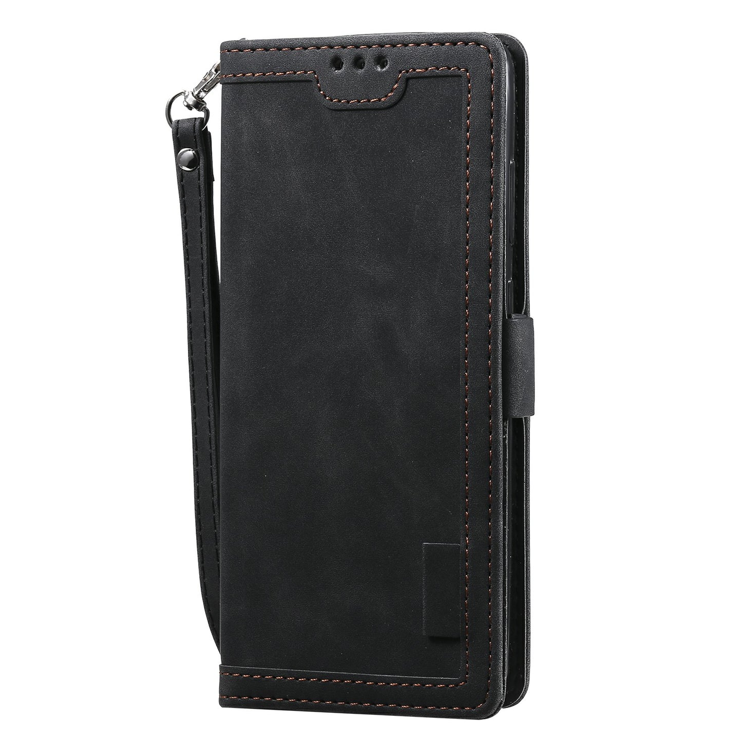 Retro Style Splicing Leather Cover for Samsung Galaxy S21 Ultra 5G Stand Case with Lanyard
