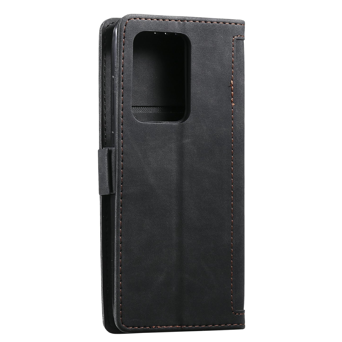 Retro Style Splicing Leather Cover for Samsung Galaxy S21 Ultra 5G Stand Case with Lanyard