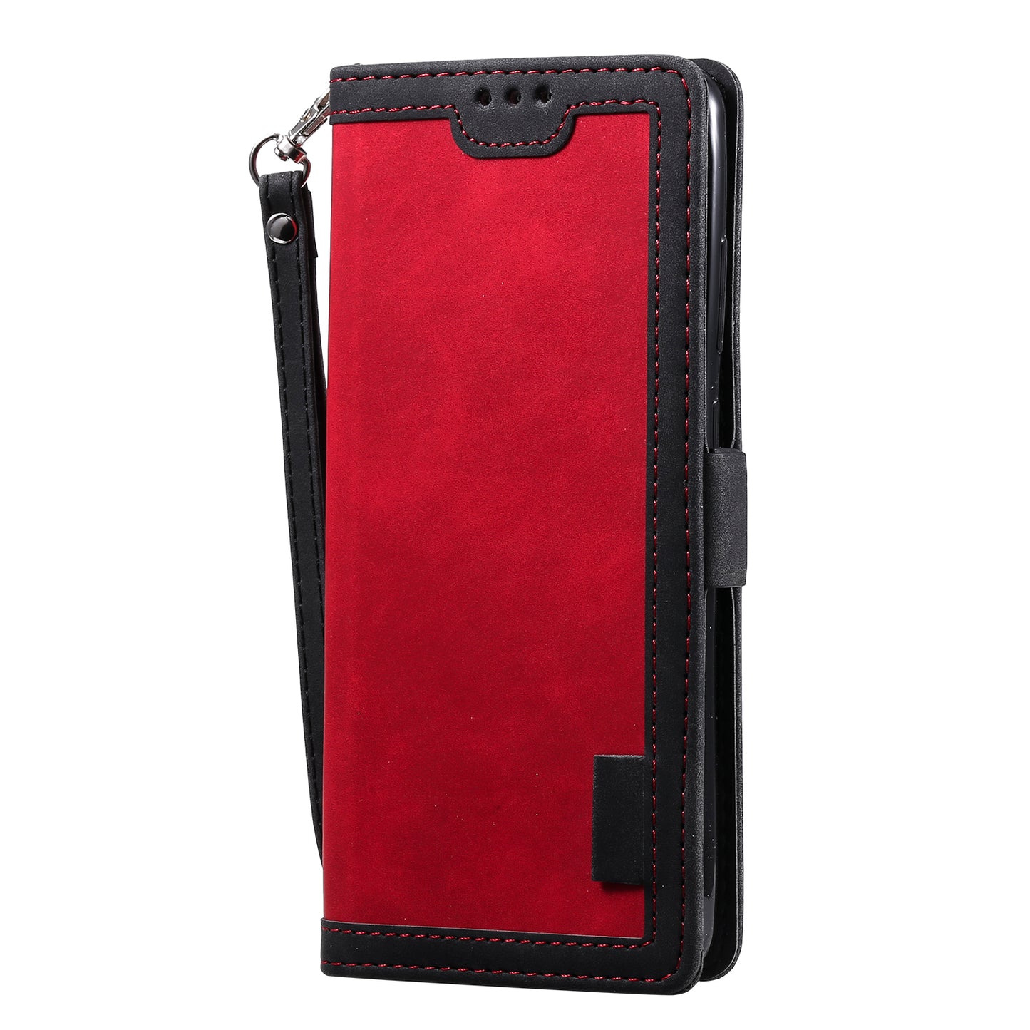 Retro Style Splicing Leather Cover for Samsung Galaxy S21 Ultra 5G Stand Case with Lanyard