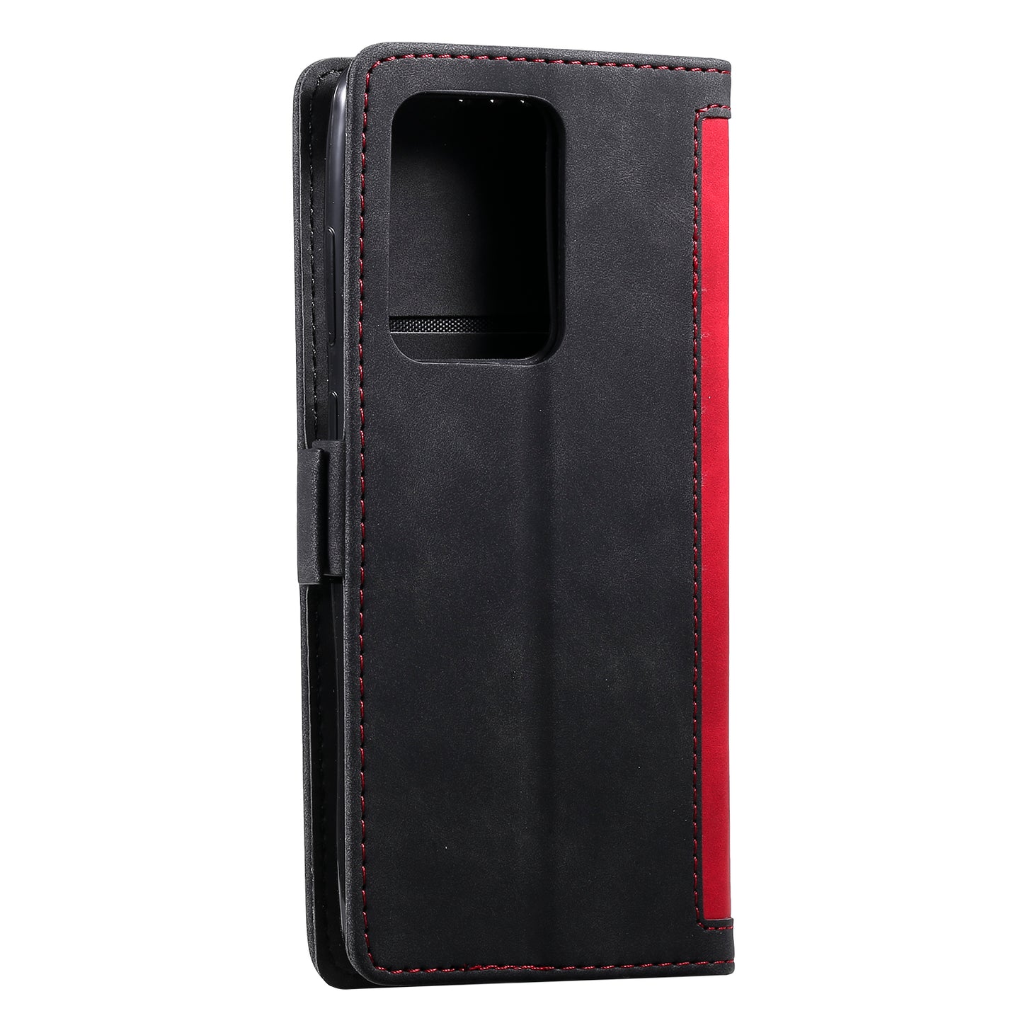 Retro Style Splicing Leather Cover for Samsung Galaxy S21 Ultra 5G Stand Case with Lanyard