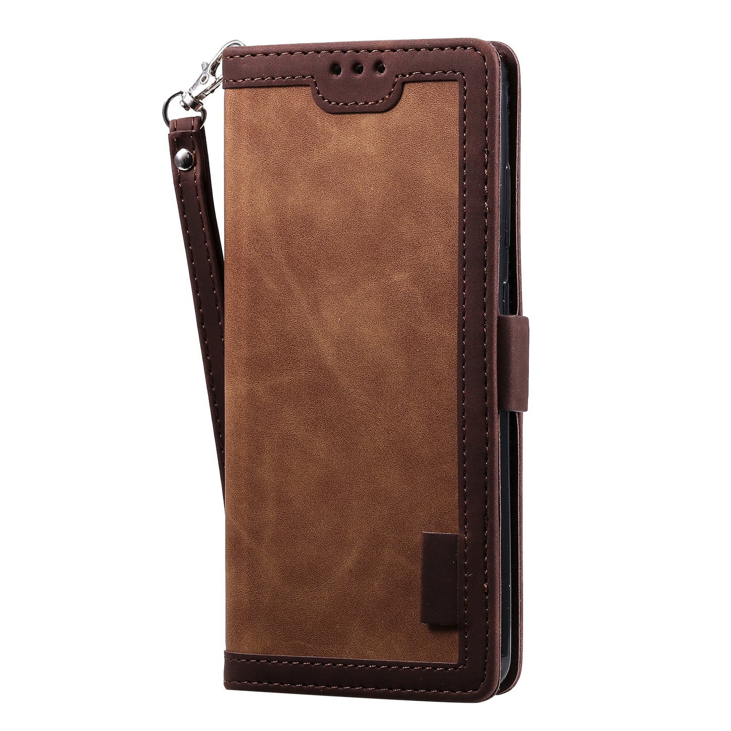 Retro Style Splicing Leather Cover for Samsung Galaxy S21 Ultra 5G Stand Case with Lanyard