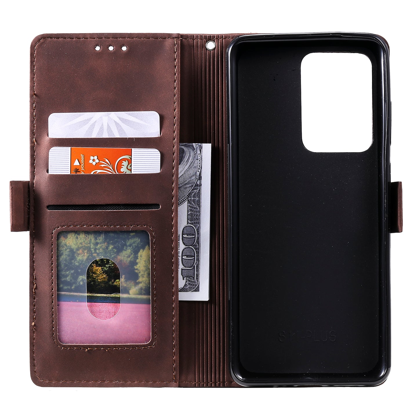 Retro Style Splicing Leather Cover for Samsung Galaxy S21 Ultra 5G Stand Case with Lanyard