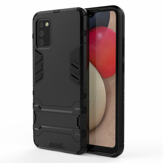 2 in 1 Kickstand Case PC + TPU Combo Phone Shell for Samsung Galaxy A02s (166.5x75.9x9.2mm)