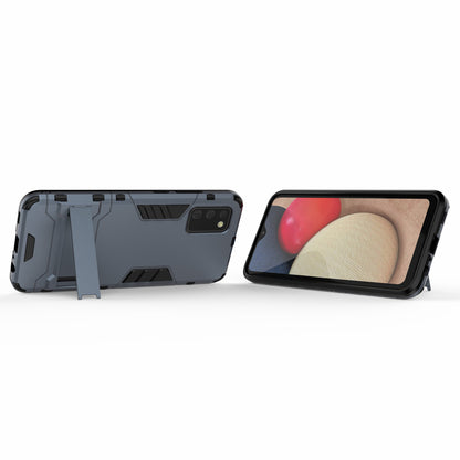 2 in 1 Kickstand Case PC + TPU Combo Phone Shell for Samsung Galaxy A02s (166.5x75.9x9.2mm)