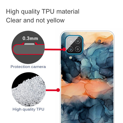 For Samsung Galaxy A12 Shockproof Anti-scratch Clear TPU Marble Pattern Printing Design Phone Cover Case