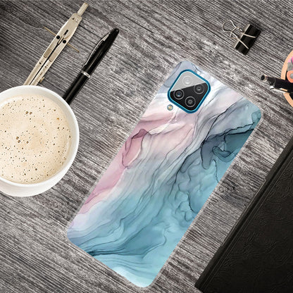 For Samsung Galaxy A12 Shockproof Anti-scratch Clear TPU Marble Pattern Printing Design Phone Cover Case