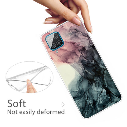 For Samsung Galaxy A12 Shockproof Anti-scratch Clear TPU Marble Pattern Printing Design Phone Cover Case