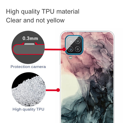 For Samsung Galaxy A12 Shockproof Anti-scratch Clear TPU Marble Pattern Printing Design Phone Cover Case