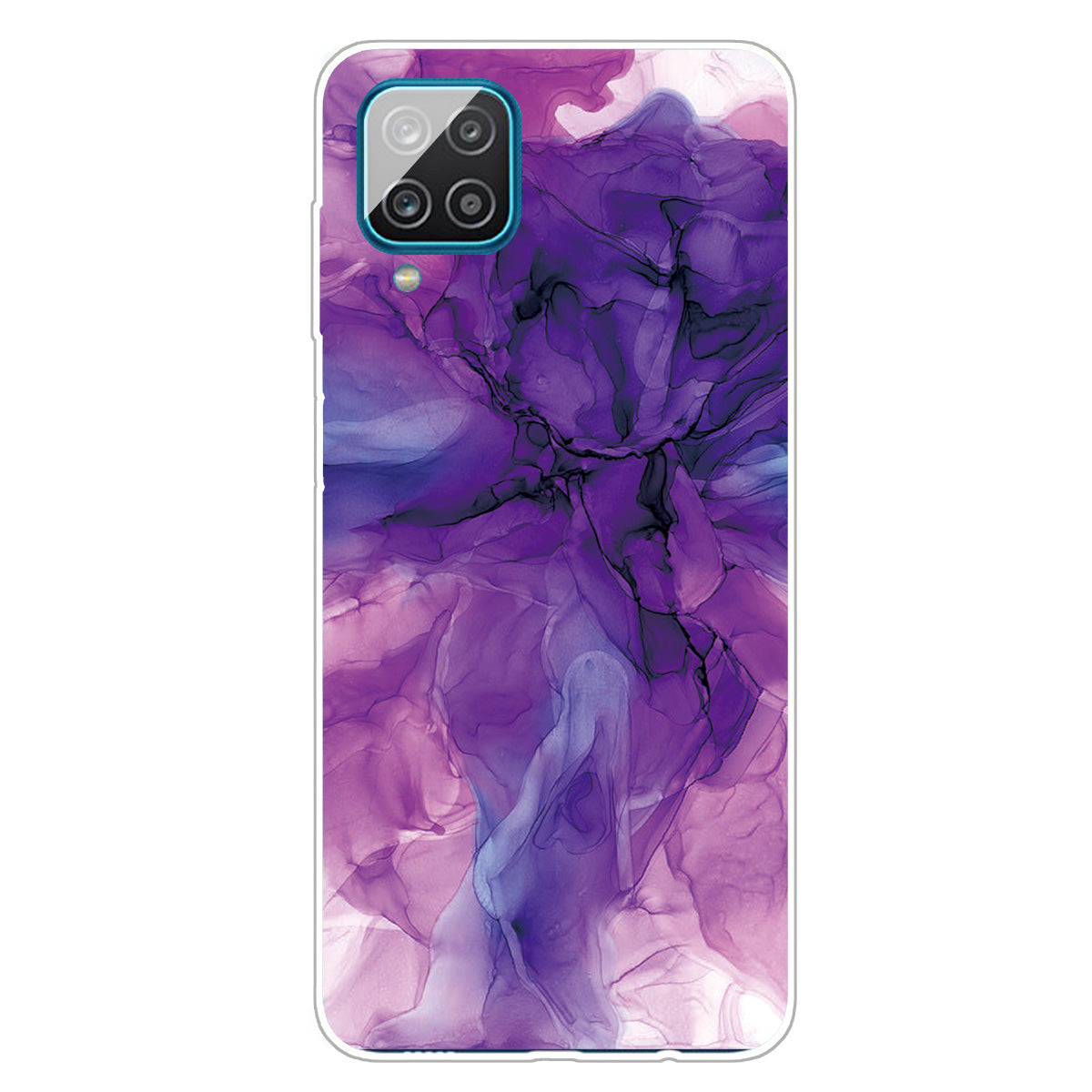 For Samsung Galaxy A12 Shockproof Anti-scratch Clear TPU Marble Pattern Printing Design Phone Cover Case
