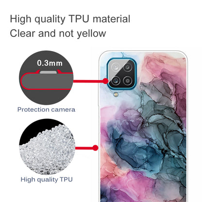 For Samsung Galaxy A12 Shockproof Anti-scratch Clear TPU Marble Pattern Printing Design Phone Cover Case