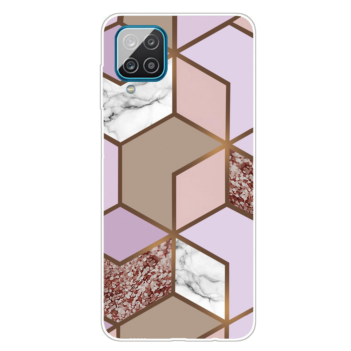 For Samsung Galaxy A12 Shockproof Anti-scratch Clear TPU Marble Pattern Printing Design Phone Cover Case
