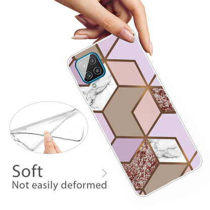 For Samsung Galaxy A12 Shockproof Anti-scratch Clear TPU Marble Pattern Printing Design Phone Cover Case