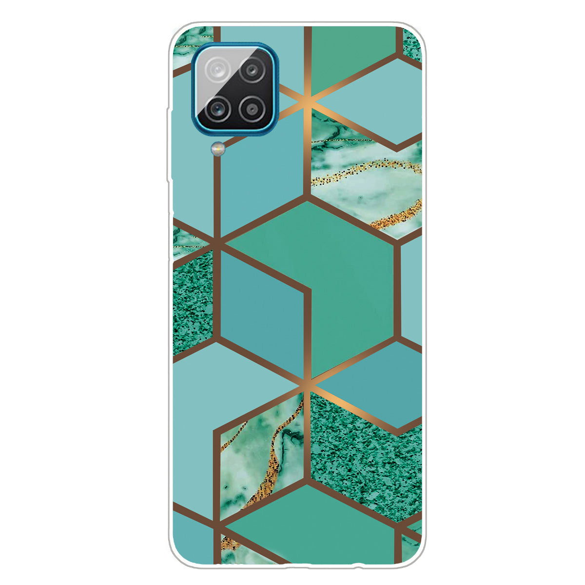 For Samsung Galaxy A12 Shockproof Anti-scratch Clear TPU Marble Pattern Printing Design Phone Cover Case