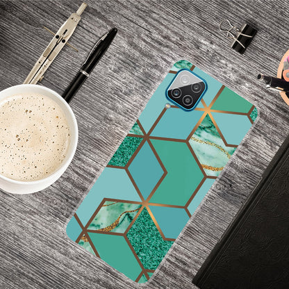 For Samsung Galaxy A12 Shockproof Anti-scratch Clear TPU Marble Pattern Printing Design Phone Cover Case