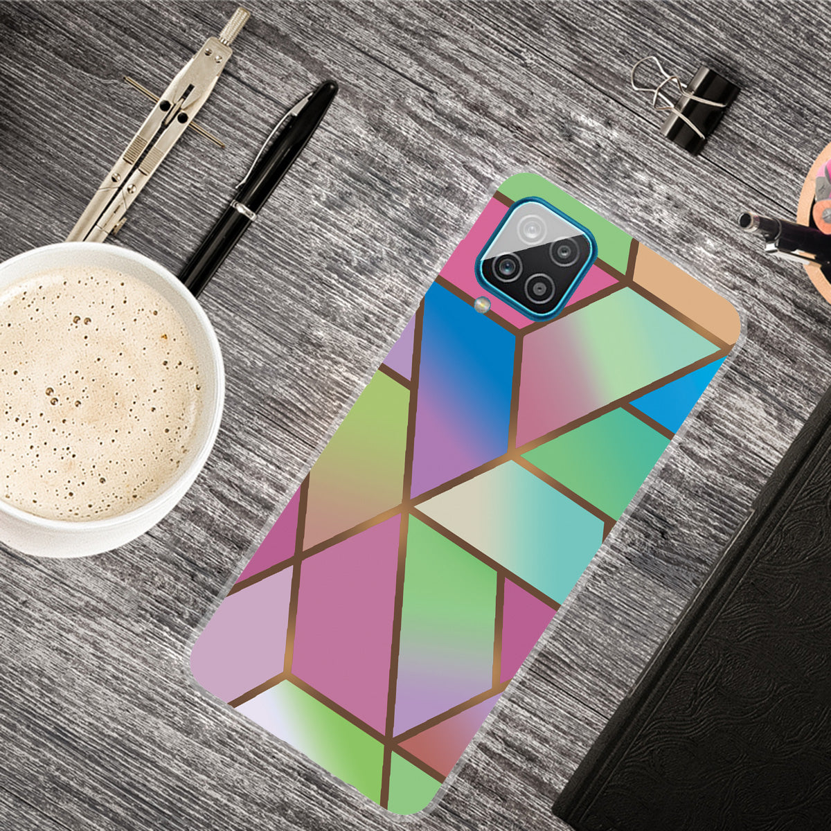 For Samsung Galaxy A12 Shockproof Anti-scratch Clear TPU Marble Pattern Printing Design Phone Cover Case