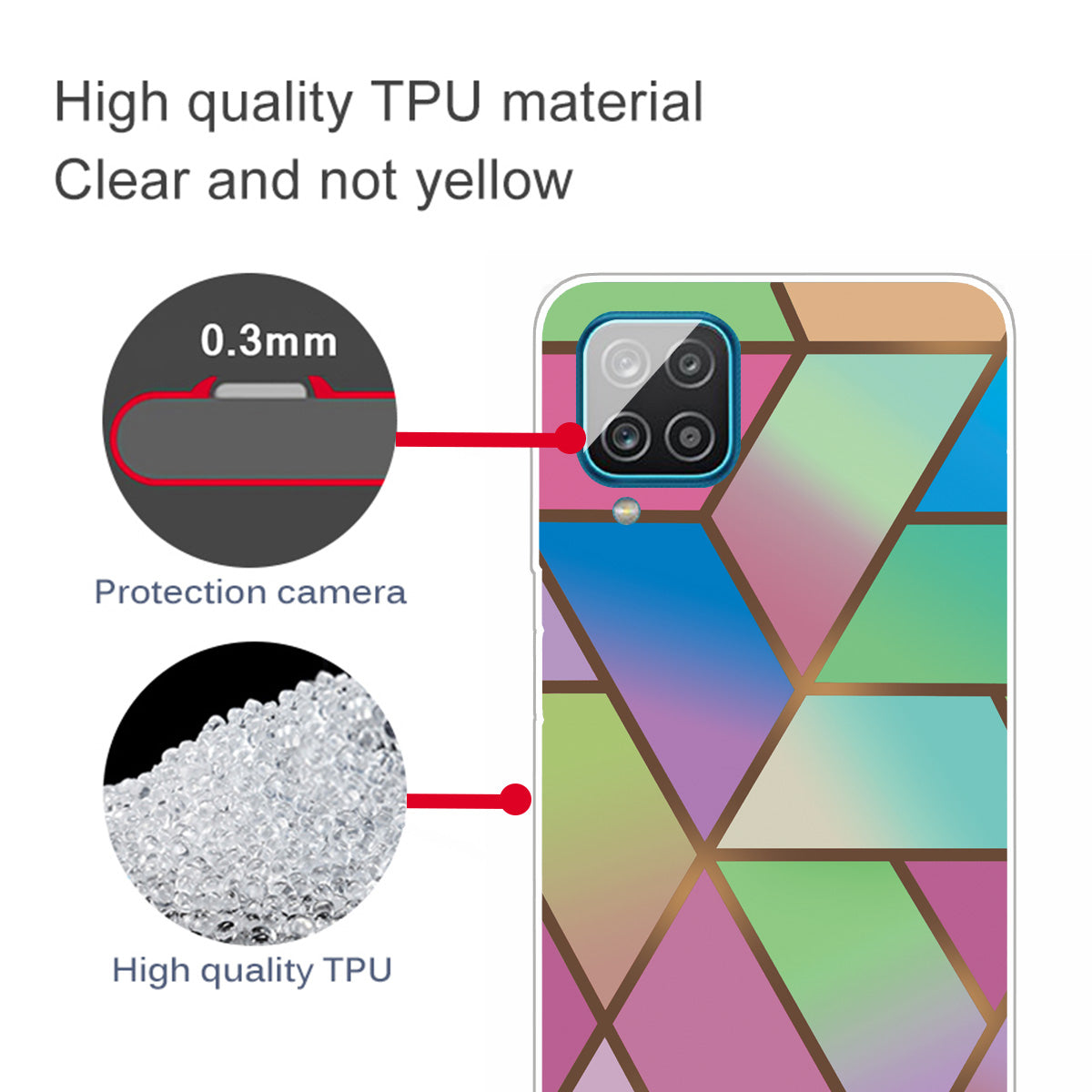 For Samsung Galaxy A12 Shockproof Anti-scratch Clear TPU Marble Pattern Printing Design Phone Cover Case