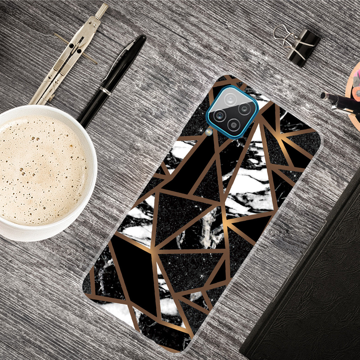 For Samsung Galaxy A12 Shockproof Anti-scratch Clear TPU Marble Pattern Printing Design Phone Cover Case