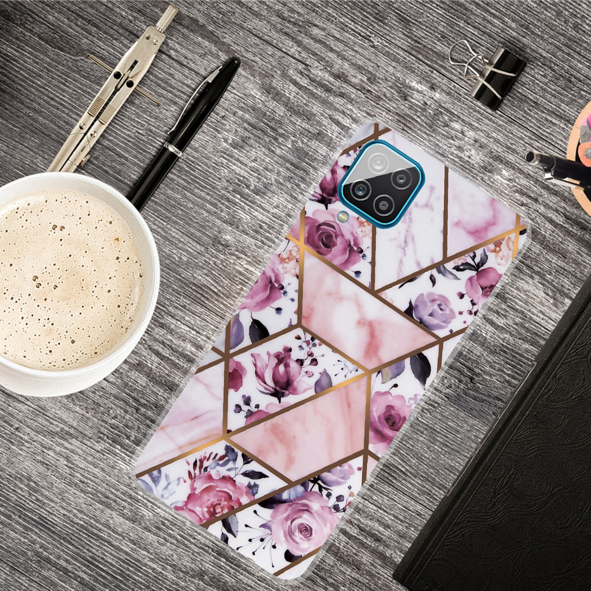 For Samsung Galaxy A12 Shockproof Anti-scratch Clear TPU Marble Pattern Printing Design Phone Cover Case