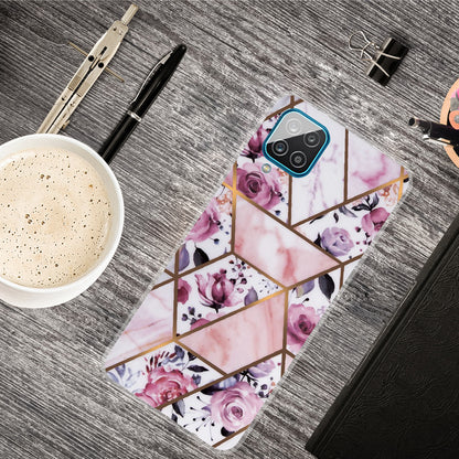 For Samsung Galaxy A12 Shockproof Anti-scratch Clear TPU Marble Pattern Printing Design Phone Cover Case
