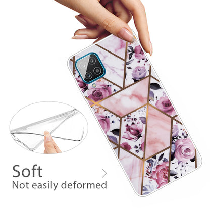 For Samsung Galaxy A12 Shockproof Anti-scratch Clear TPU Marble Pattern Printing Design Phone Cover Case