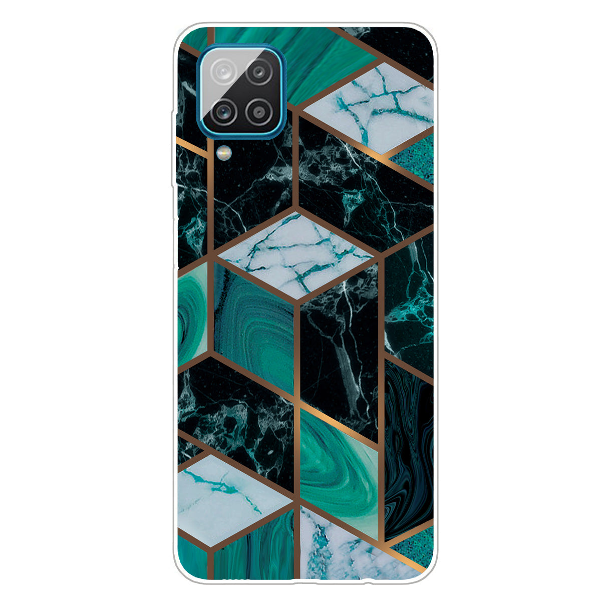 For Samsung Galaxy A12 Shockproof Anti-scratch Clear TPU Marble Pattern Printing Design Phone Cover Case
