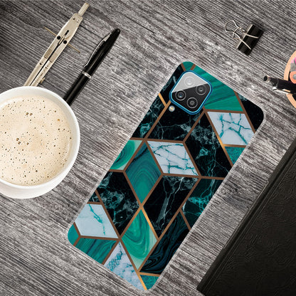 For Samsung Galaxy A12 Shockproof Anti-scratch Clear TPU Marble Pattern Printing Design Phone Cover Case