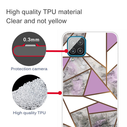 For Samsung Galaxy A12 Shockproof Anti-scratch Clear TPU Marble Pattern Printing Design Phone Cover Case