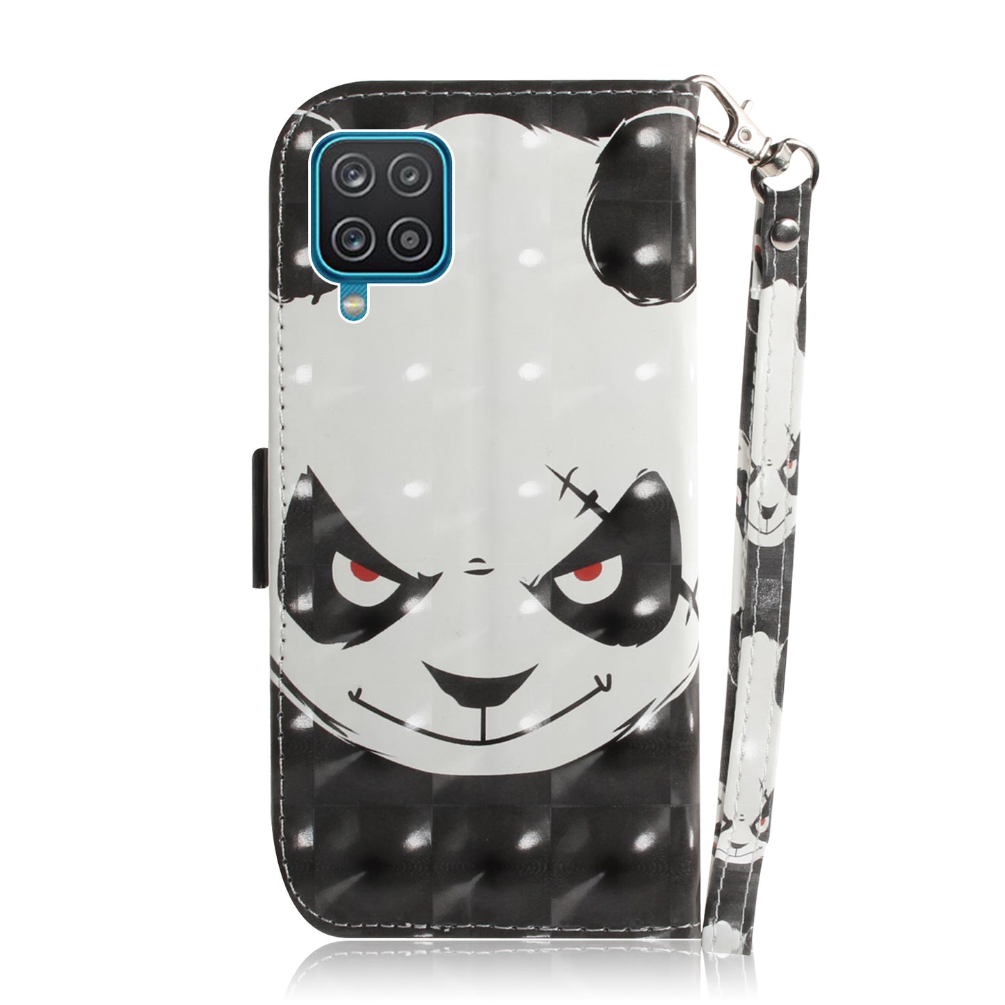 For Samsung Galaxy A12 Leather Case Magnetic Closure Wallet Case with Stand and Strap Pattern Printed Flip Cover
