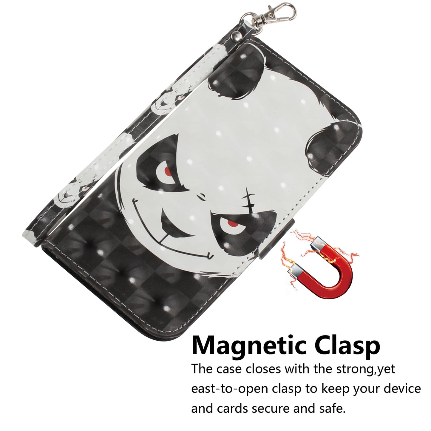 For Samsung Galaxy A12 Leather Case Magnetic Closure Wallet Case with Stand and Strap Pattern Printed Flip Cover