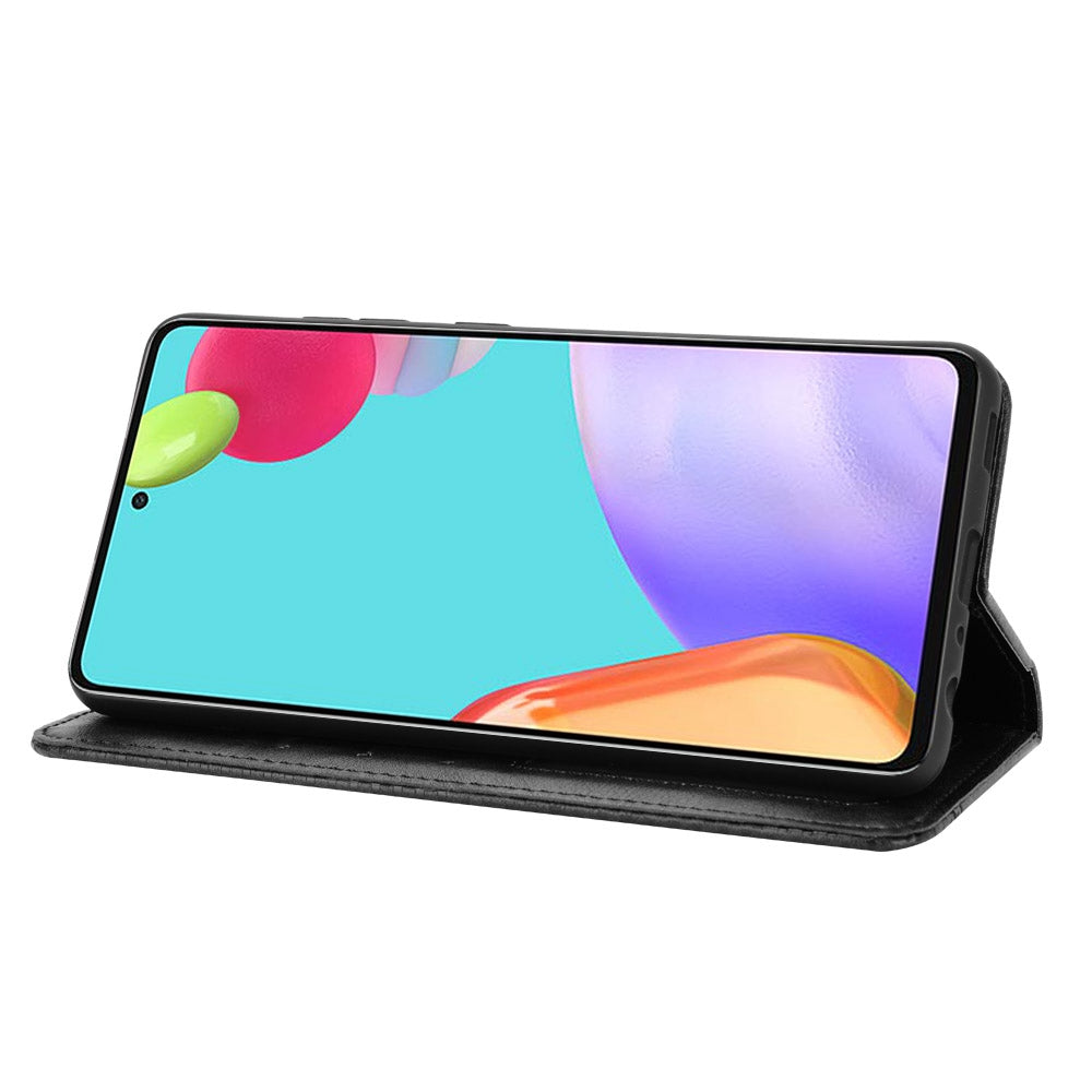 Retro Style Wallet Stand Auto-absorbed Leather Phone Case for Samsung Galaxy A52 4G/5G / A52s 5G