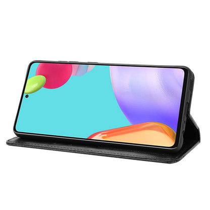 Retro Style Wallet Stand Auto-absorbed Leather Phone Case for Samsung Galaxy A52 4G/5G / A52s 5G