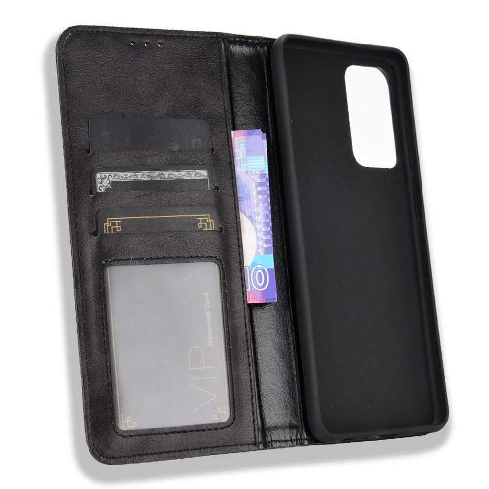 Retro Style Wallet Stand Auto-absorbed Leather Phone Case for Samsung Galaxy A52 4G/5G / A52s 5G