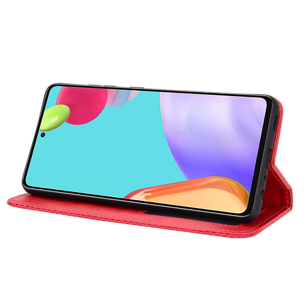 Retro Style Wallet Stand Auto-absorbed Leather Phone Case for Samsung Galaxy A52 4G/5G / A52s 5G
