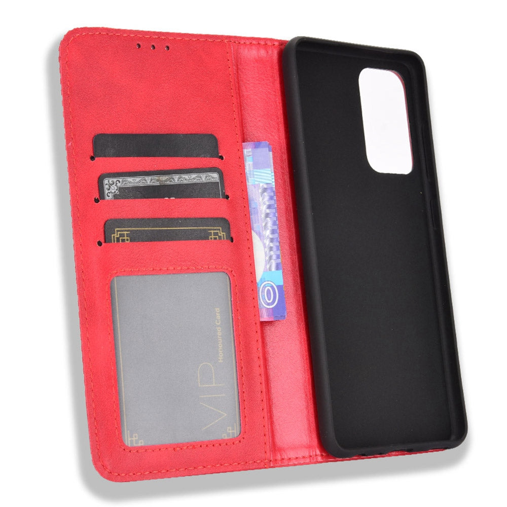 Retro Style Wallet Stand Auto-absorbed Leather Phone Case for Samsung Galaxy A52 4G/5G / A52s 5G