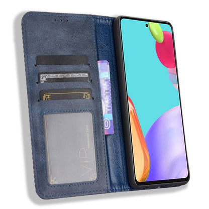 Retro Style Wallet Stand Auto-absorbed Leather Phone Case for Samsung Galaxy A52 4G/5G / A52s 5G