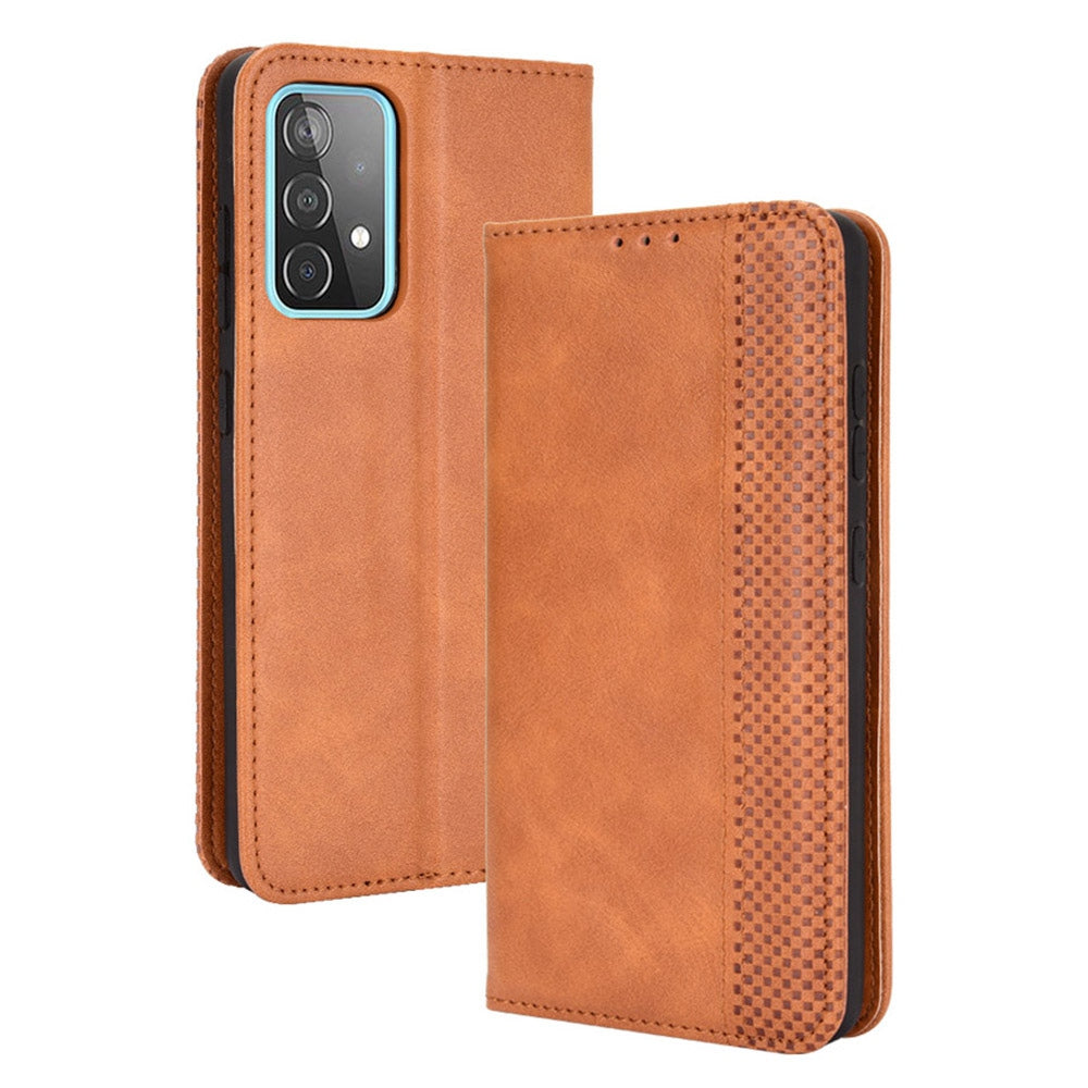 Retro Style Wallet Stand Auto-absorbed Leather Phone Case for Samsung Galaxy A52 4G/5G / A52s 5G